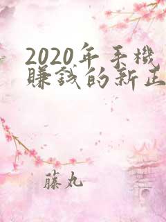 2020年手机赚钱的新正规平台