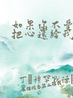 如果你不爱我就把心还给我下一句