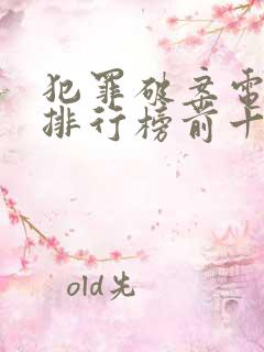 犯罪破案电视剧排行榜前十名