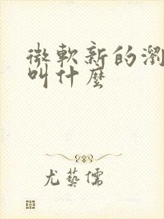 微软新的浏览器叫什么