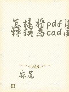 怎样将pdf图转换为cad图