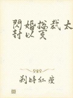 闪婚总裁太霸道封以寞