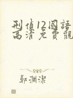 刑侦12国语版高清免费观看