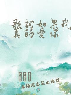 歌词如果我说我真的爱你