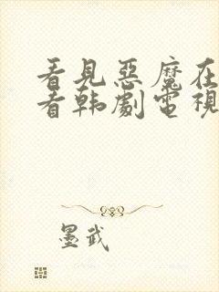 看见恶魔在线观看韩剧电视剧全集