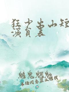 狂少出山短剧女演员表