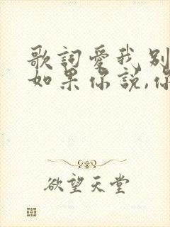 歌词爱我别走,如果你说,你不爱我