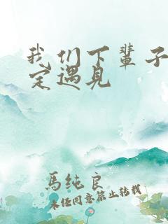 我们下辈子不一定遇见