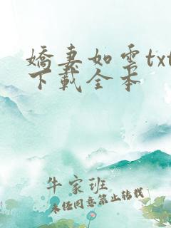 娇妻如云txt下载全本