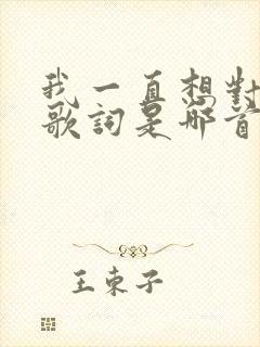 我一直想对你说歌词是哪首歌