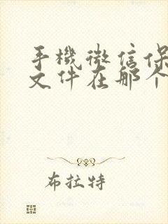 手机微信保存的文件在那个文件夹