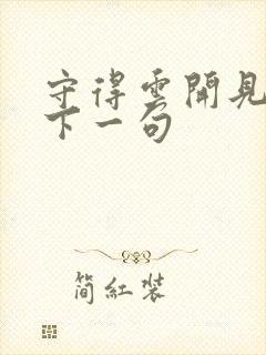 守得云开见月明下一句