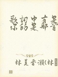歌词中有是你是你的是哪首歌