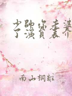 少帅你老婆又跑了演员表介绍