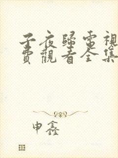 子夜归电视剧免费观看全集高清22