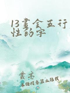 13画金五行属性的字