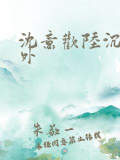 沈意欢陆沉舟番外