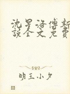 沈星洛傅斯辰小说全文免费阅读