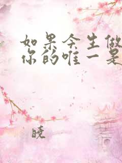 如果今生做不了你的唯一是哪首歌