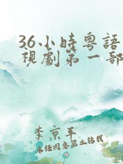 36小时粤语电视剧第一部免费观看