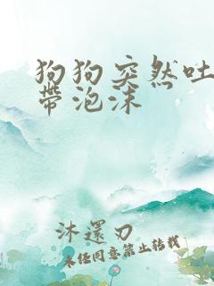 狗狗突然吐黄水带泡沫