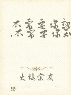 不需要你认识我,不需要你知道我