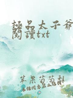 极品太子爷免费阅读txt