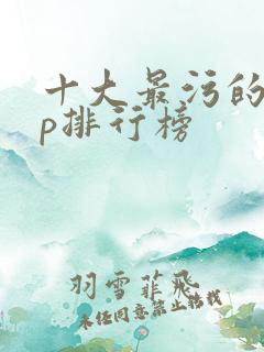 十大最污的app排行榜