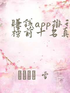 赚钱app排行榜前十名真实的