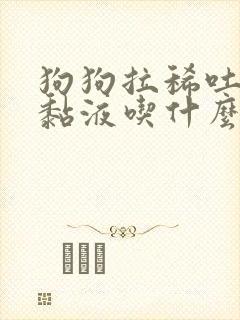 狗狗拉稀吐白沫黏液吃什么药