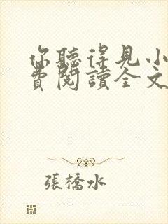 你听得见小说免费阅读全文无删减