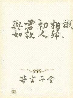 与君初相识,犹如故人归.