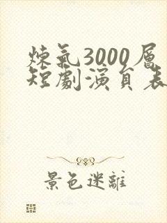 炼气3000层短剧演员表