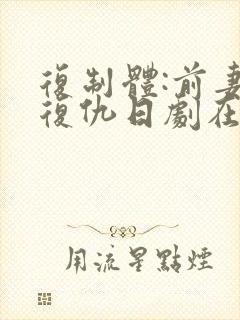 复制体:前妻的复仇日剧在线免费观看