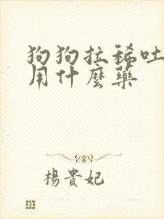 狗狗拉稀吐黄水用什么药