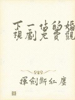 下一站的婚姻电视剧免费观看