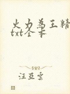 火力为王精校版txt全本
