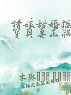 错嫁甜婚总裁的宝贝妻正版小说在哪看