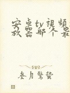 安卓tv视频播放器哪个最好用