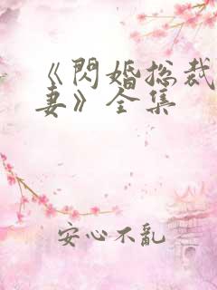 《闪婚总裁契约妻》全集