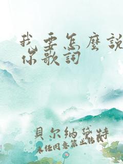 我要怎么说不爱你歌词