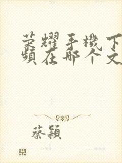 荣耀手机下载视频在哪个文件夹