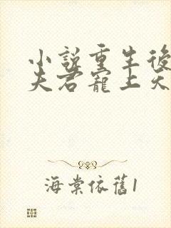 小说重生后我把夫君宠上天