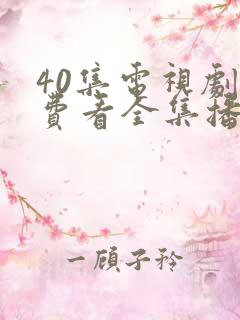 40集电视剧免费看全集播放