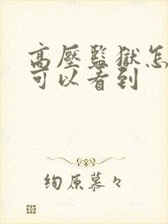 高压监狱怎么样可以看到