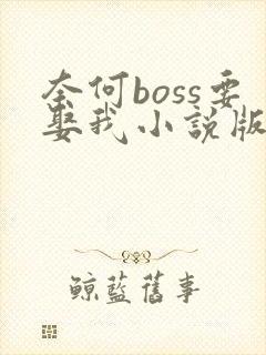 奈何boss要娶我小说版