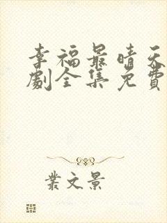 幸福最晴天电视剧全集免费观看