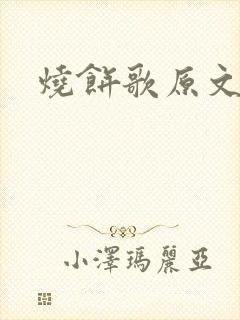 烧饼歌原文全文
