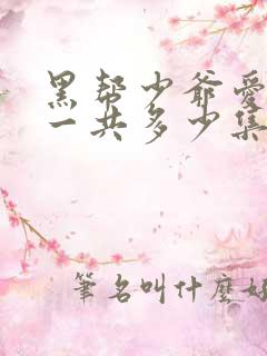 黑帮少爷爱上我一共多少集