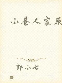 小巷人家原著